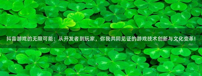 新城平台网址：抖音游戏的无限可能：从开发者到玩家，你我共同见证的游戏技术创新与文化变革!